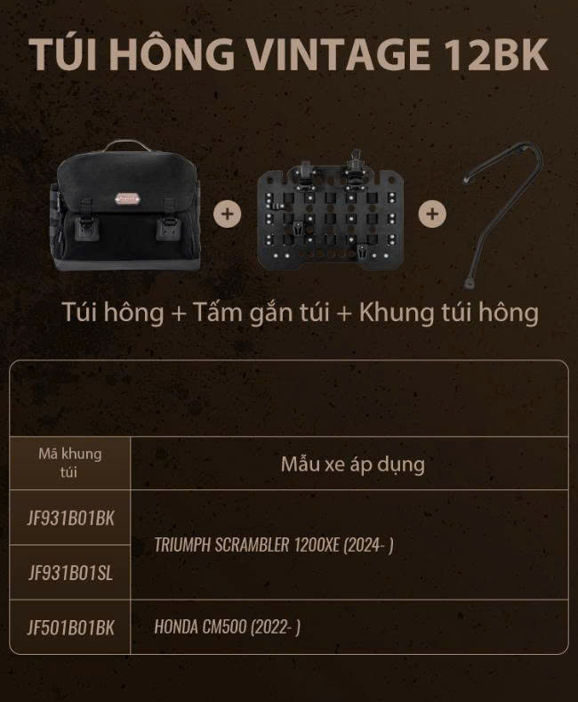 Túi bên hông Loboo Vintage 12BK