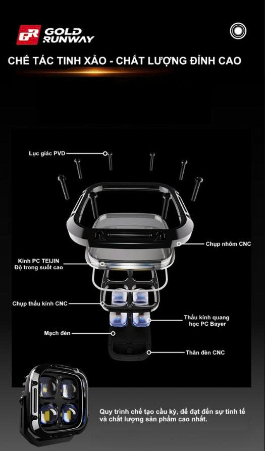 Đèn trợ sáng pha cos cao cấp GR G4