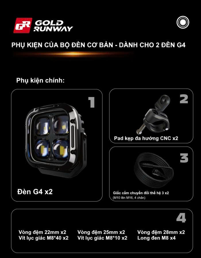 Đèn trợ sáng pha cos cao cấp GR G4